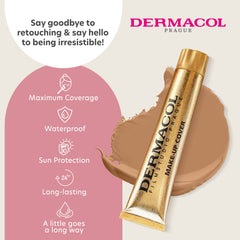 Dermacol foundation texture creamy-liquid blends smoothly for natural-looking coverage.