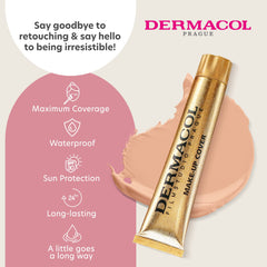 Dermacol shade 207 cream pump close-up highlighting smooth texture and even tone