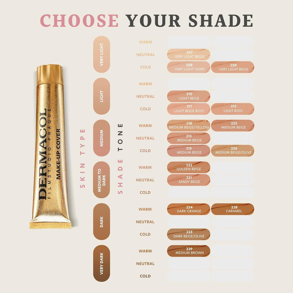Dermacol shade 211 swatch on skin for precise color match.