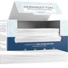 Dermacotton 100pct cotton face towels 80-count pack for clean, hygienic skincare sessions