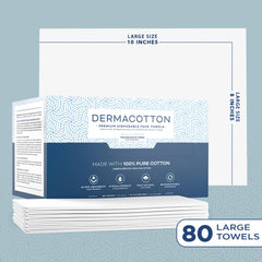 Dermacotton disposable face towels for makeup removal and gentle cleansing