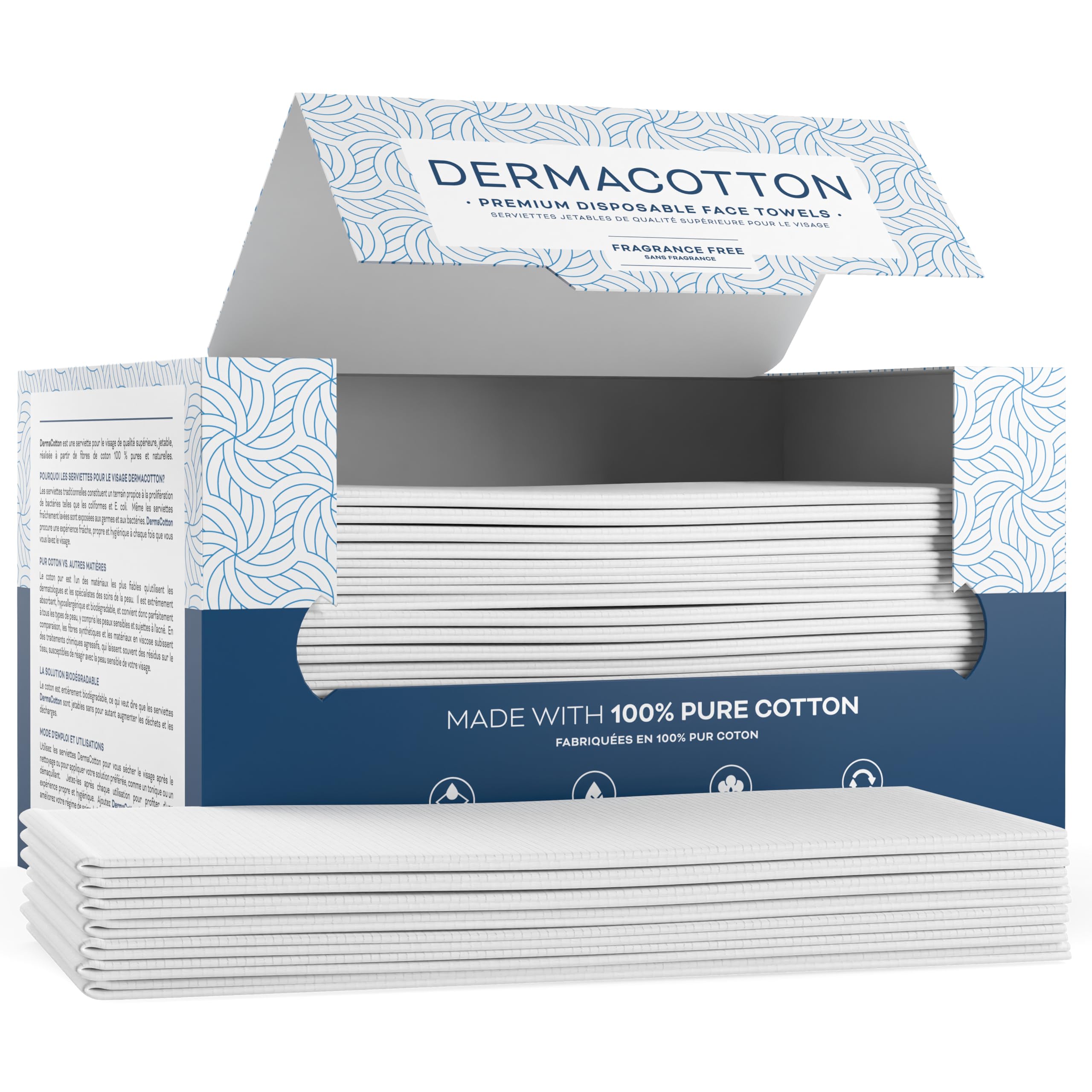 Dermacotton disposable wipes for on-the-go freshening and acne-prone care