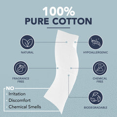 Dermacotton X-Large pure cotton closeup texture shows thick, absorbent material ideal for makeup removal.