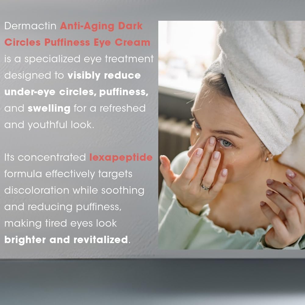 Dermactin hydrating eye cream swatch showing lightweight moisture.