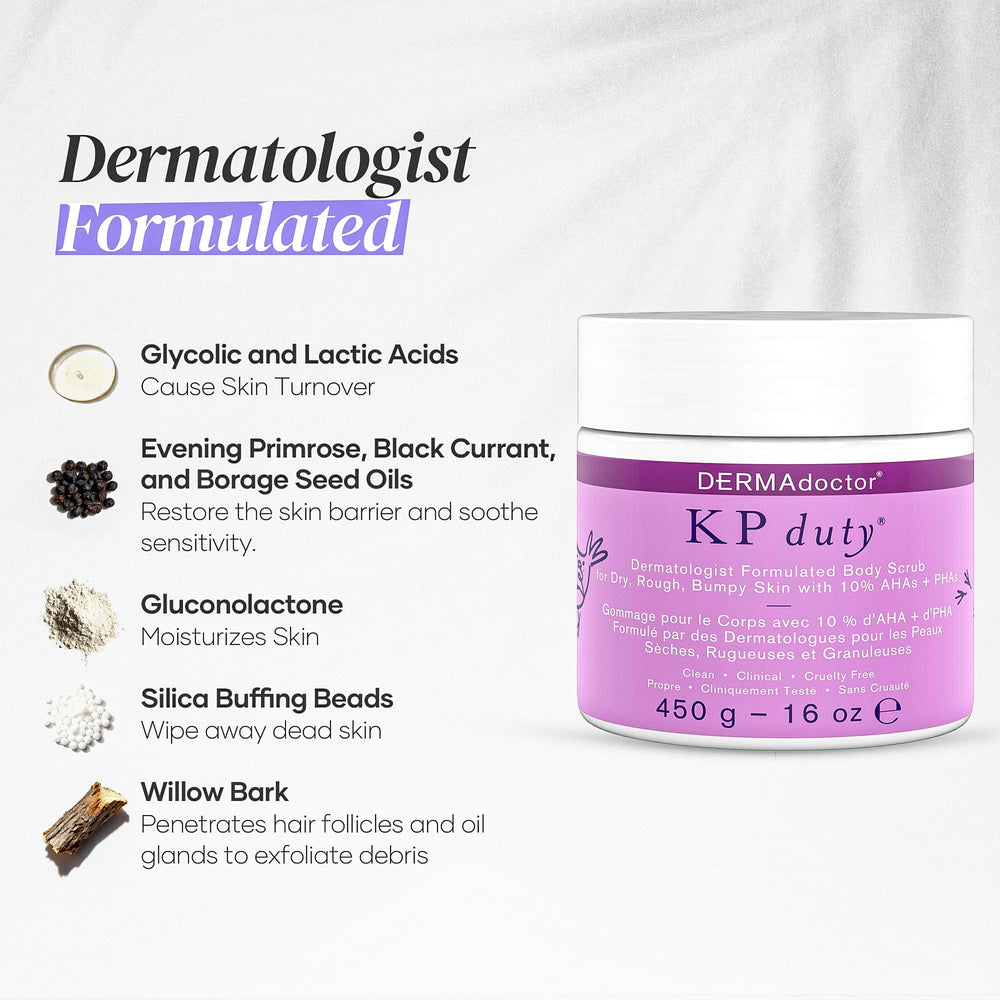 DERMAdoctor KP Bump Eraser on arms demonstrates smoother skin potential