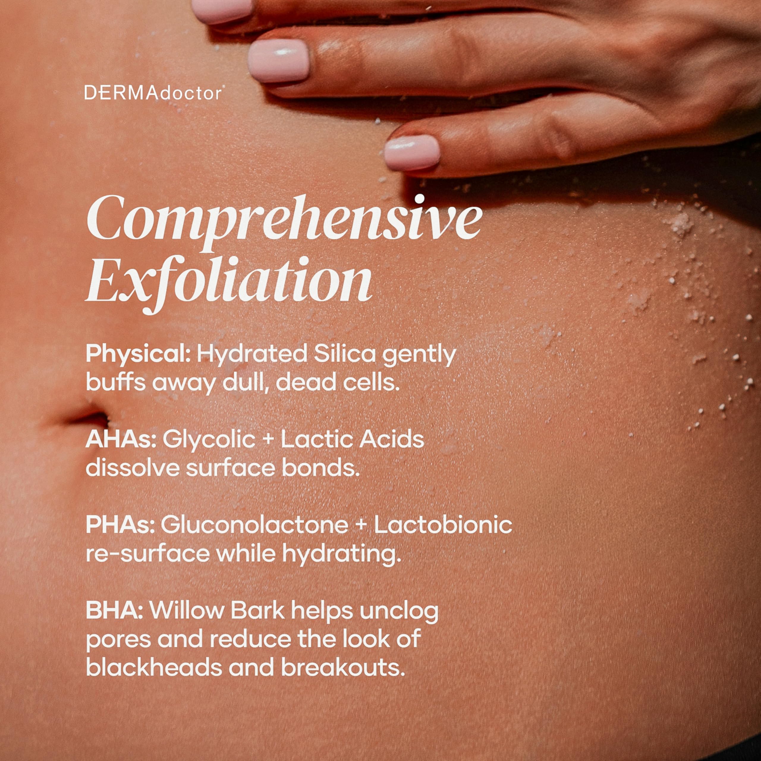 DERMAdoctor KP Bump Eraser beads visible for gentle exfoliation