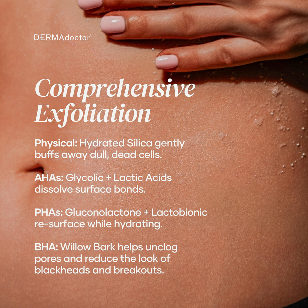 DERMAdoctor KP Bump Eraser beads visible for gentle exfoliation