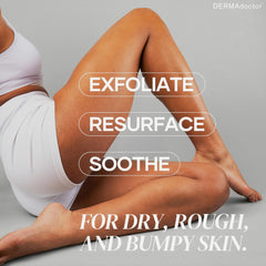 DERMAdoctor KP Bump Eraser Scrub label close-up showing AHAs and PHAs.