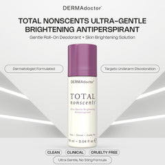 DERMAdoctor Total NonScents Hypoallergenic Deodorant close-up emphasizes sensitive-skin formula.