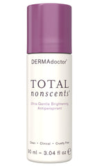DERMAdoctor Total NonScents Illuminating Roll-On Bottle shows fragrance-free, skin-safe protection.