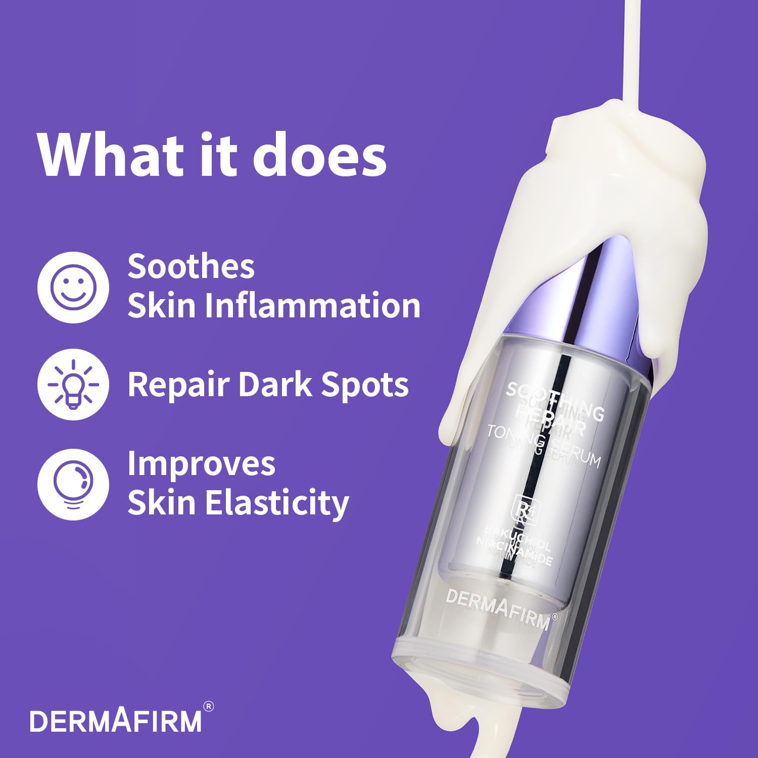 Dermafirm soothing formula during massage demonstrates calming, comfortable application