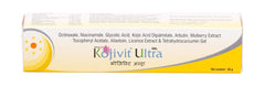Dermaindia Kojivit Ultra Gel pea-size application on fingertip for controlled daily use.
