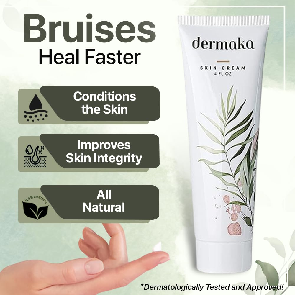 Dermaka Arnica Skin Cream being applied to facial skin showing everyday use