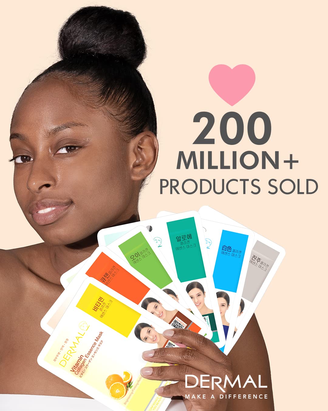 DERMAL 24-different masks variety pack showing varied skin benefits