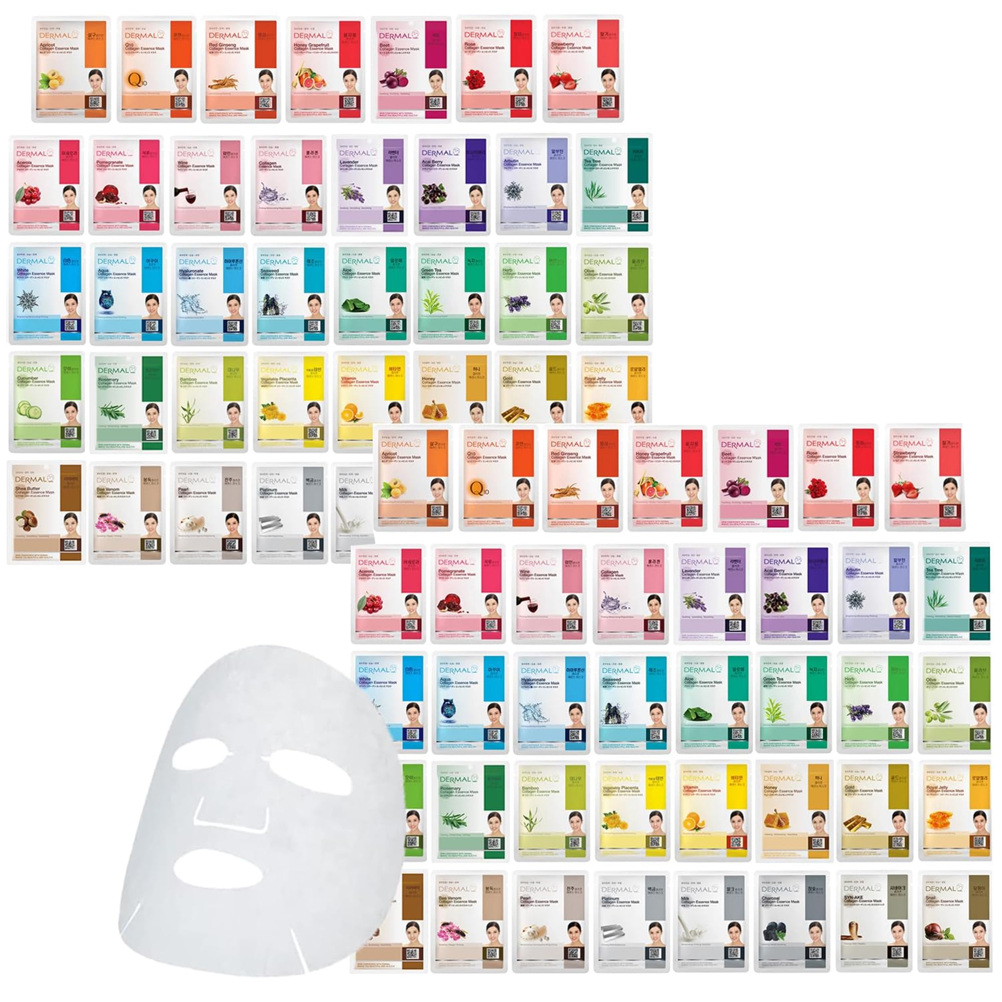 DERMAL 78 combo pack variety masks – hydration and soothing care for sensitive skin.
