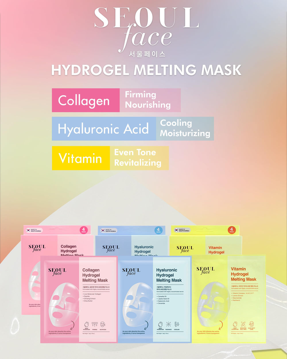 DERMAL Collagen Hydrogel Mask eco-friendly process signals sustainable skincare benefits.