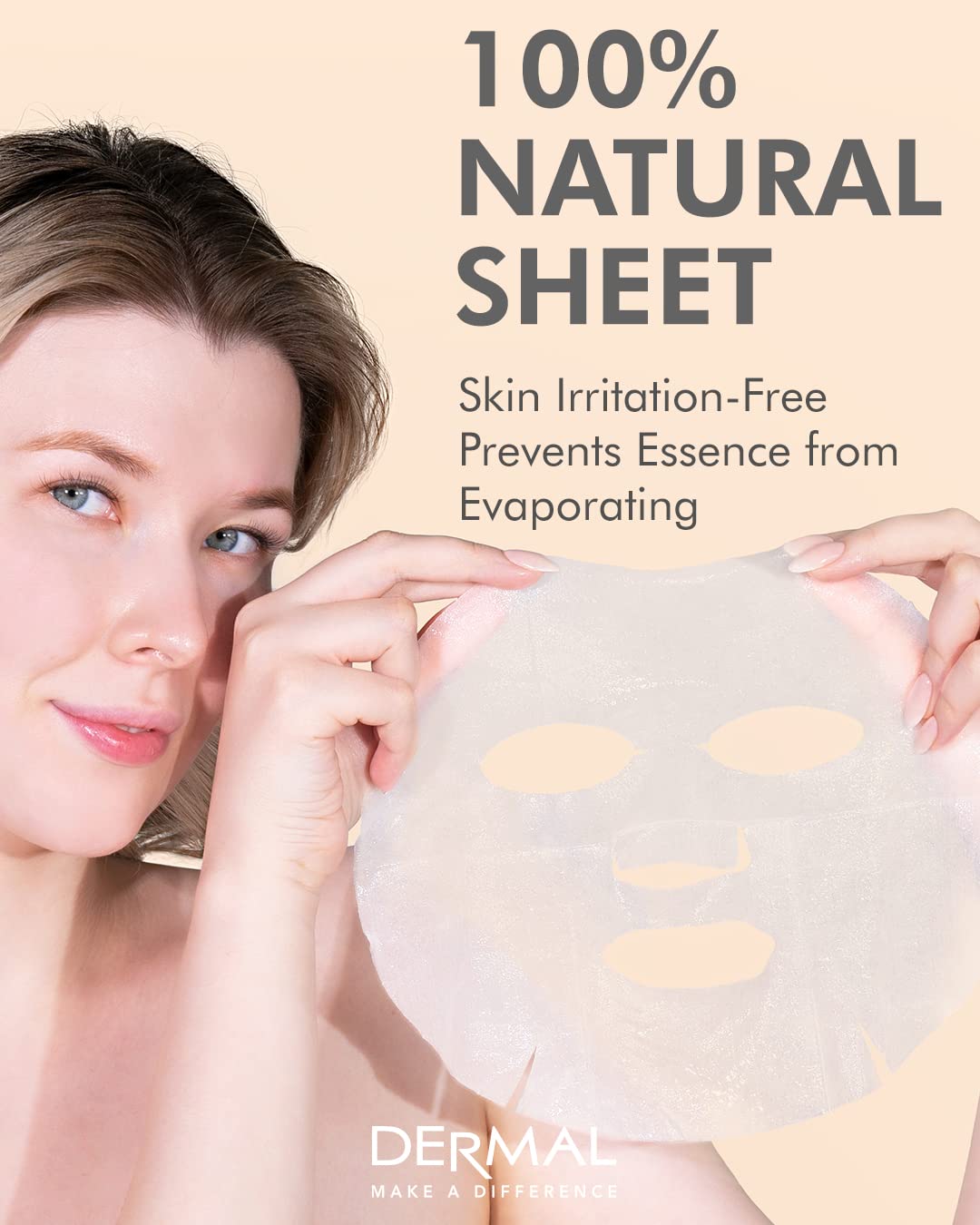 DERMAL face with mask application demonstrates quick refresh during busy mornings or evenings.