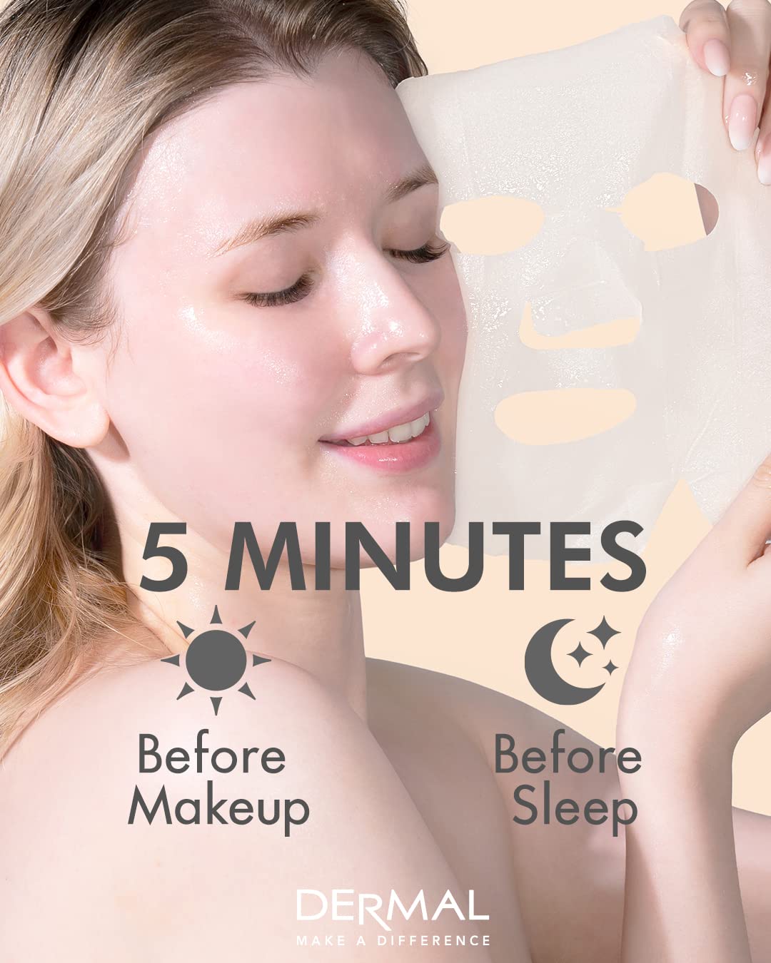 DERMAL Korean sheet-mask collection visuals evoke premium quality and spa-like self-care.