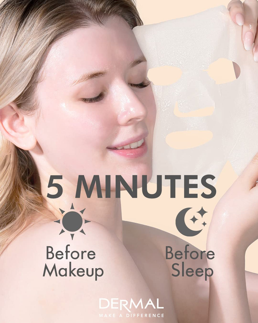 DERMAL Korean sheet-mask collection visuals evoke premium quality and spa-like self-care.