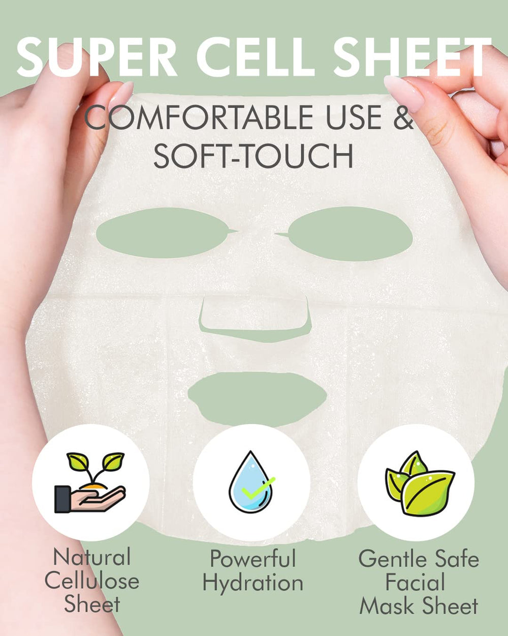 DERMAL sheet mask being applied for cooling comfort and hydration