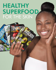 DERMAL Super Food mask sheet unfolded, natural ingredients for refreshed skin