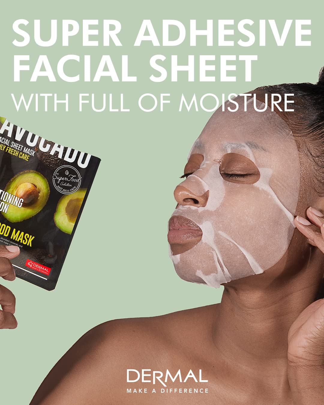 DERMAL pack display showing 12 masks for all skin types