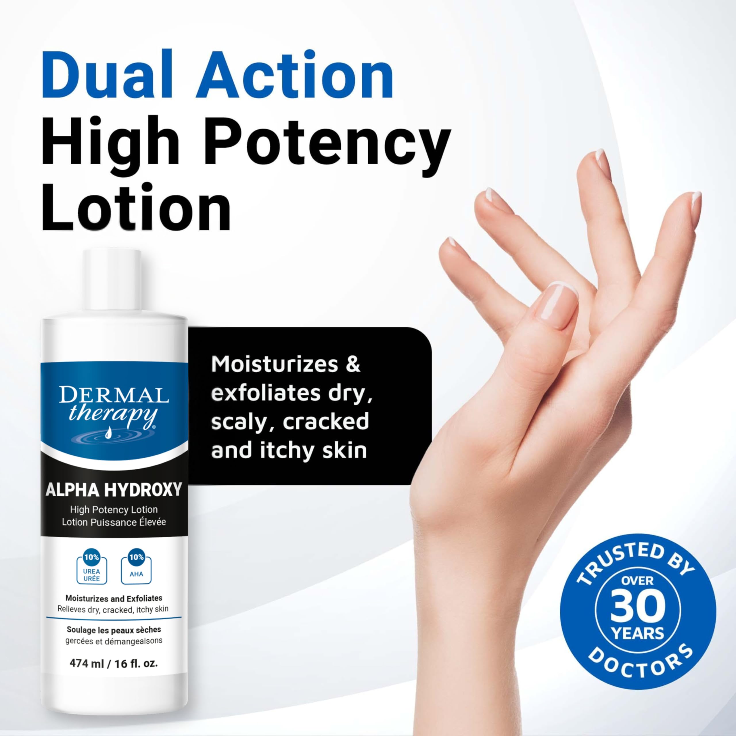 Dermal Therapy Alpha Hydroxy Lotion foot-care rough-skin shot suggests smoothing dry patches