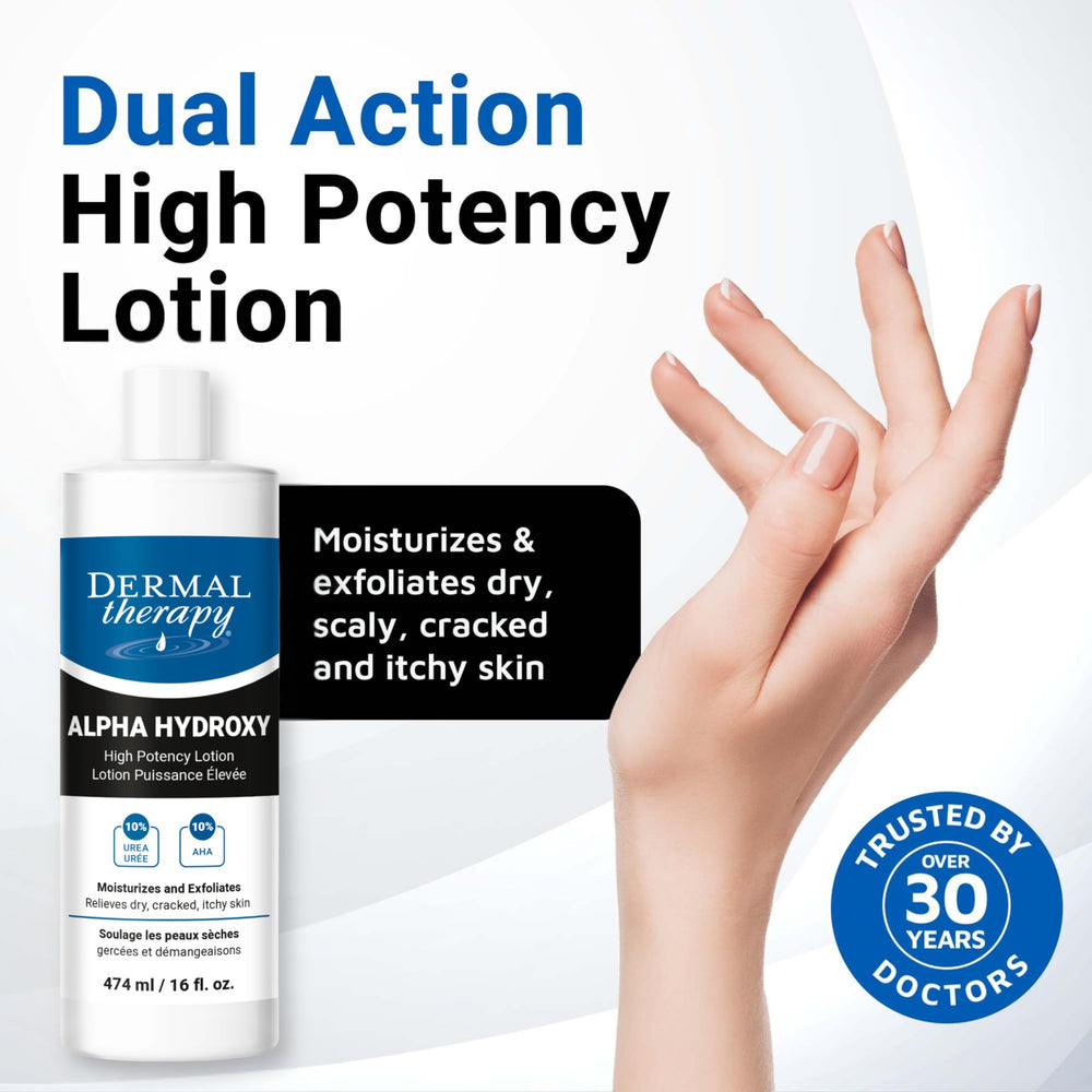 Dermal Therapy Alpha Hydroxy Lotion foot-care rough-skin shot suggests smoothing dry patches