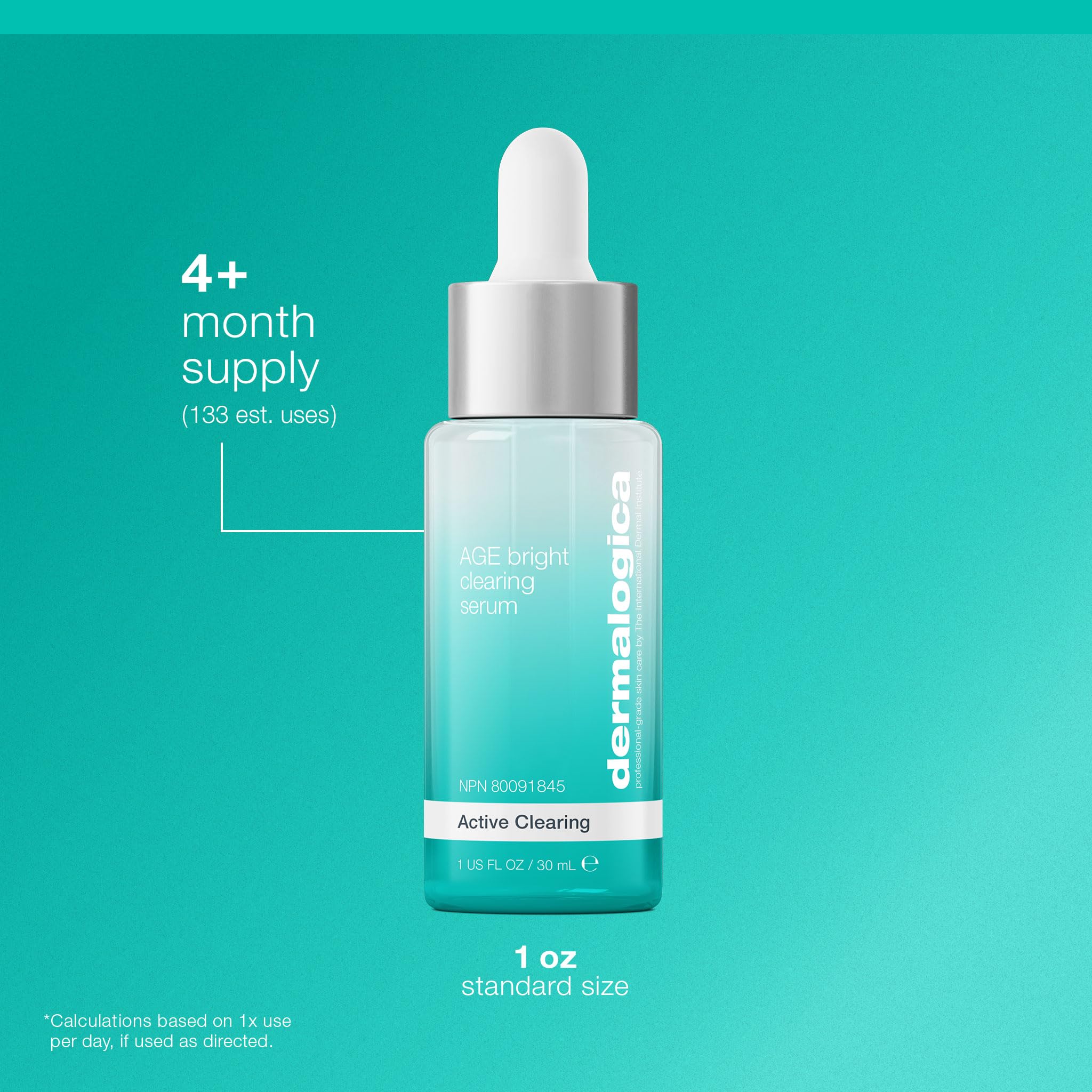 Dermalogica Age Bright Serum in a night routine setup beside towels