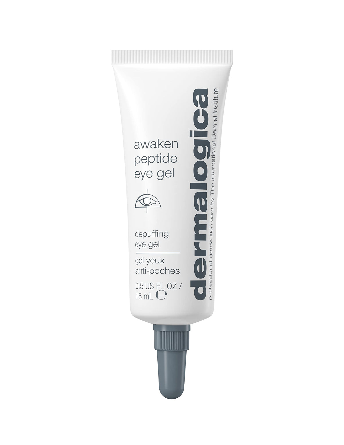 Dermalogica Awaken Peptide Eye Gel tube application for refreshed under-eye area.