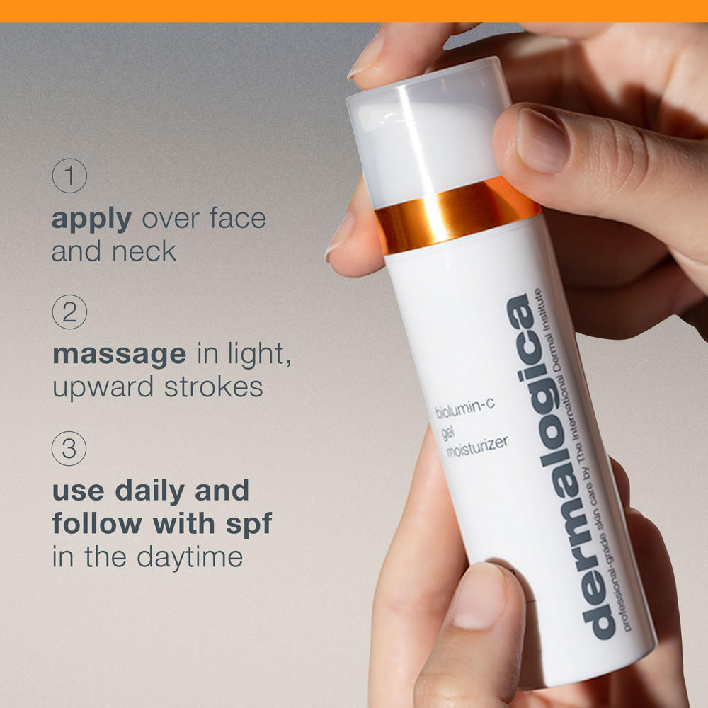 Dermalogica Biolumin-C Gel Moisturizer in a morning routine for brightening.