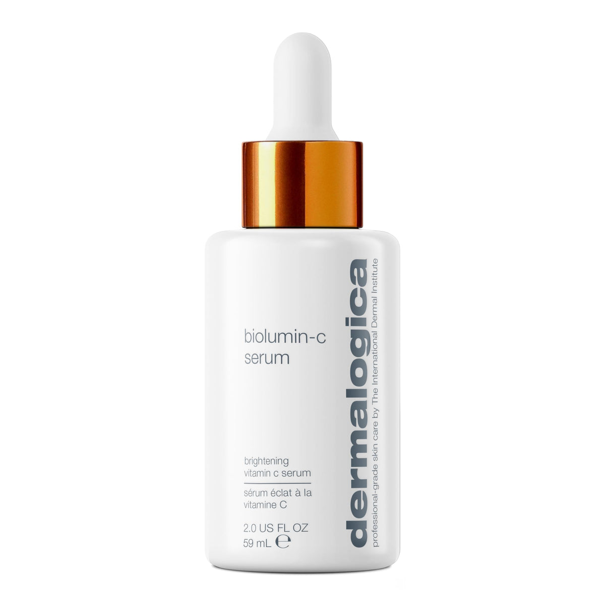 Dermalogica Biolumin-C Serum bottle close-up highlighting brightening formula