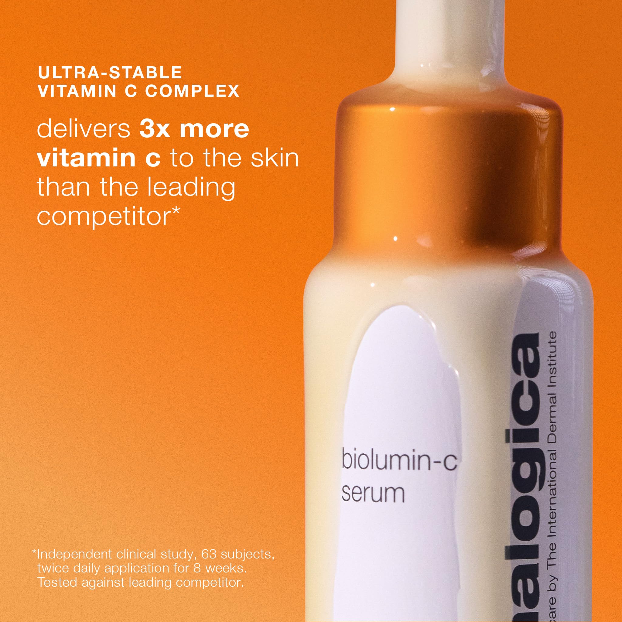 Dermalogica Biolumin-C Serum bottle top highlights premium application and antioxidant protection