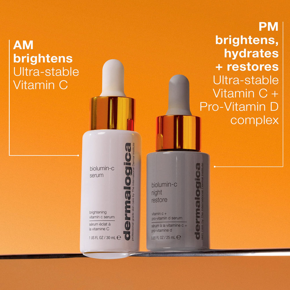 Dermalogica Biolumin-C Serum morning-routine setup for daytime brightening
