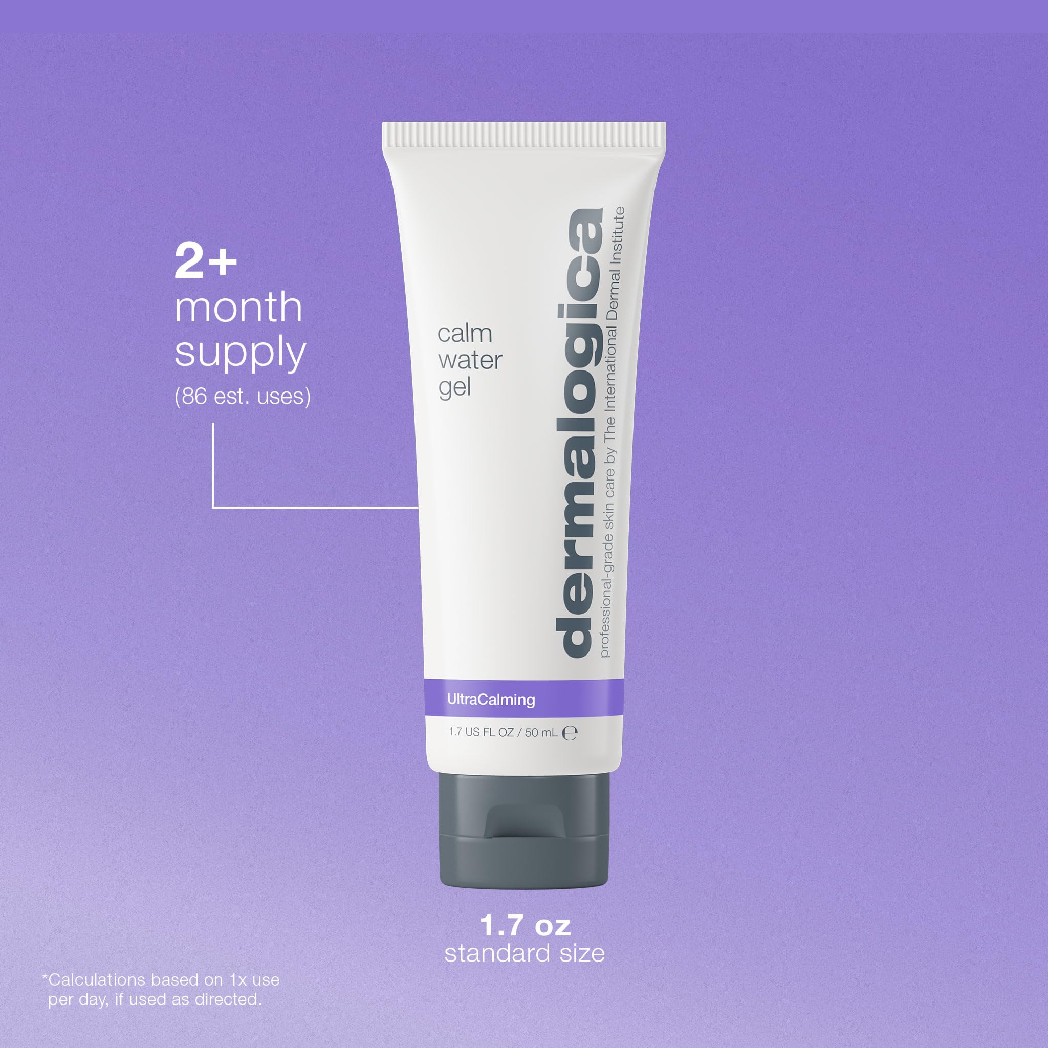 Dermalogica Calm Water Gel swatch showing weightless gel-to-fluid transformation