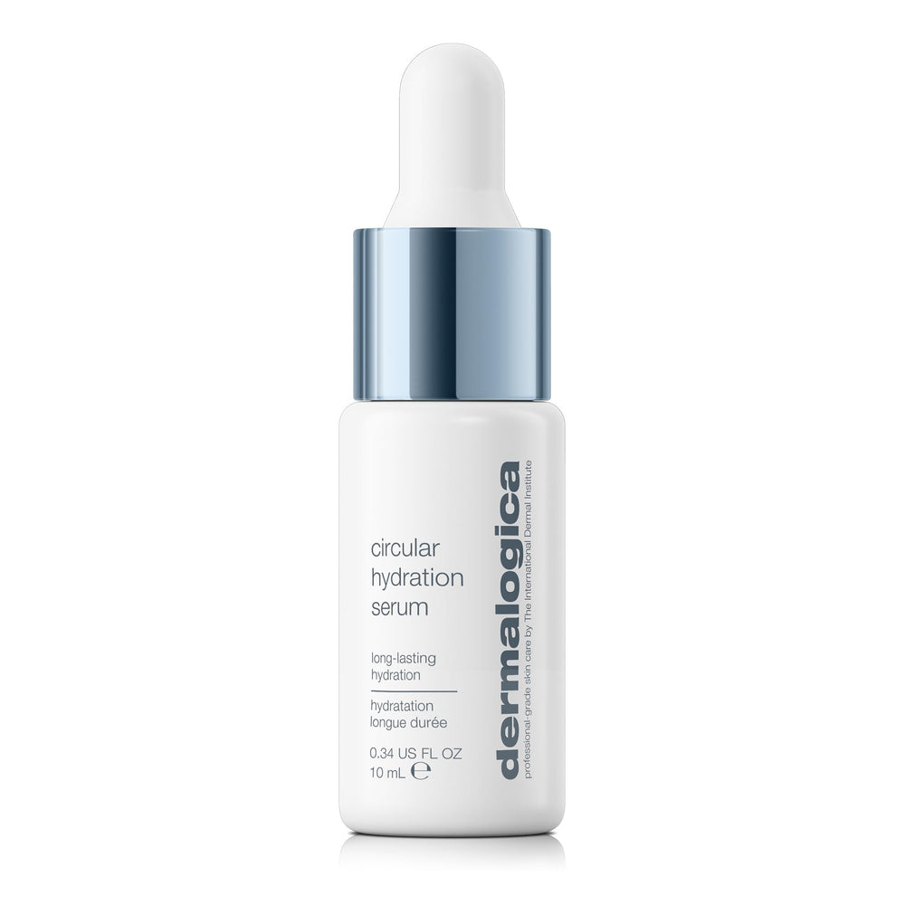 Dermalogica Circular Hydration Serum bottle close-up highlighting deep hydration for lasting moisture