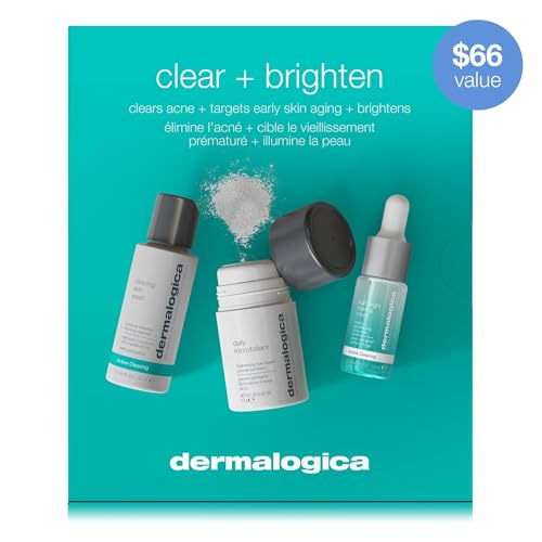 Dermalogica Clear and Brighten Kit packaging showcased for travel-friendly skincare