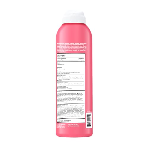 Dermalogica Clear Start bacne spray application on back area promotes even texture.
