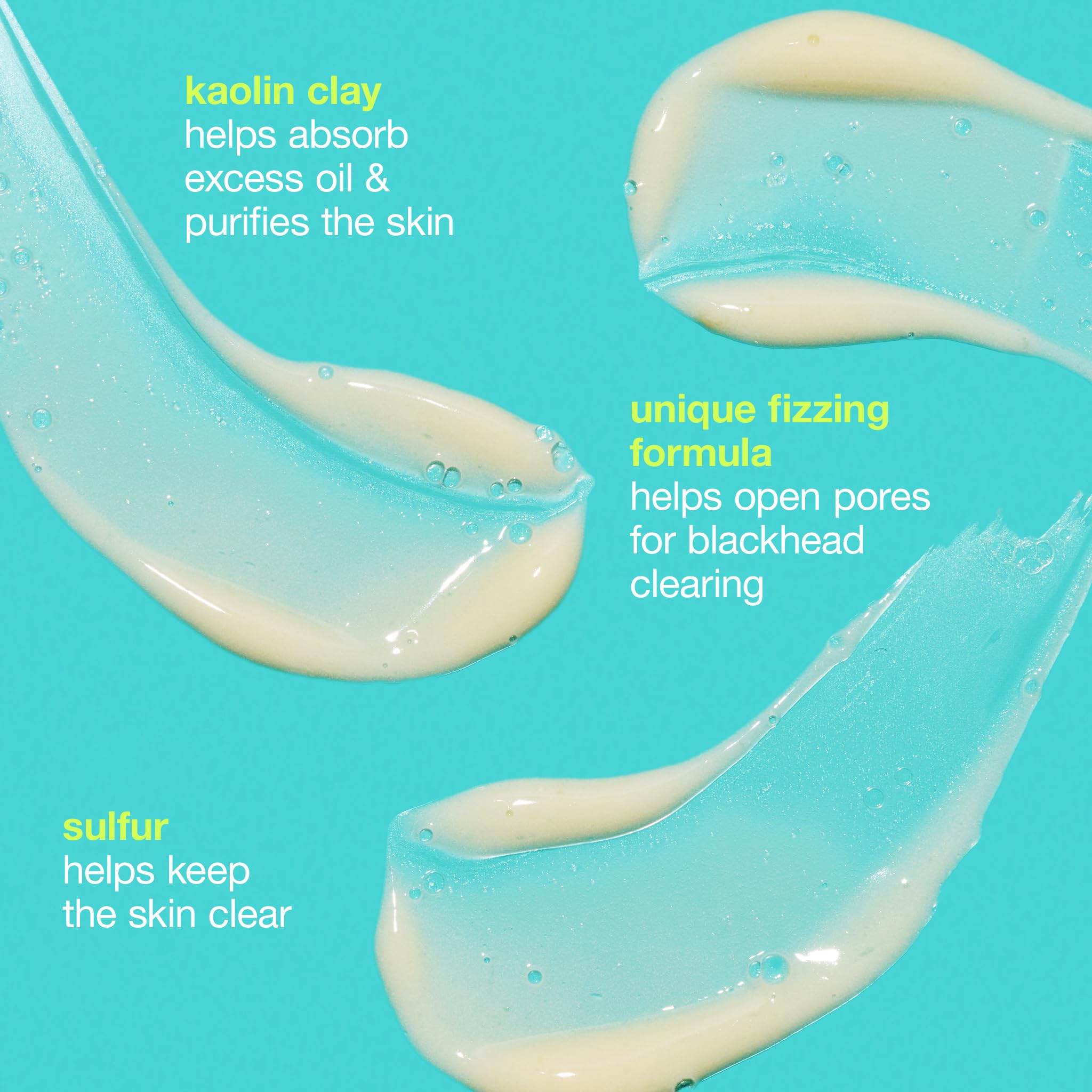 Dermalogica Clear Start fizz mask sulfur detail underscores natural decongestant benefits.