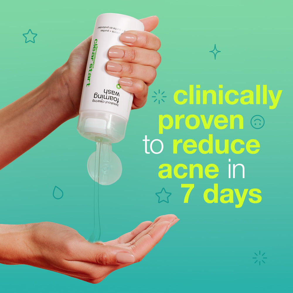 Dermalogica Clear Start label close-up highlights ingredients and purifying action