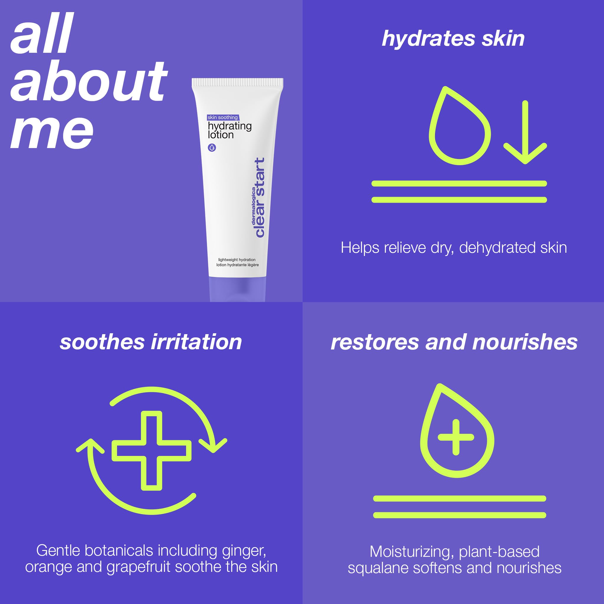 Dermalogica Clear Start lotion close-up highlights hyaluronic acid for plump skin