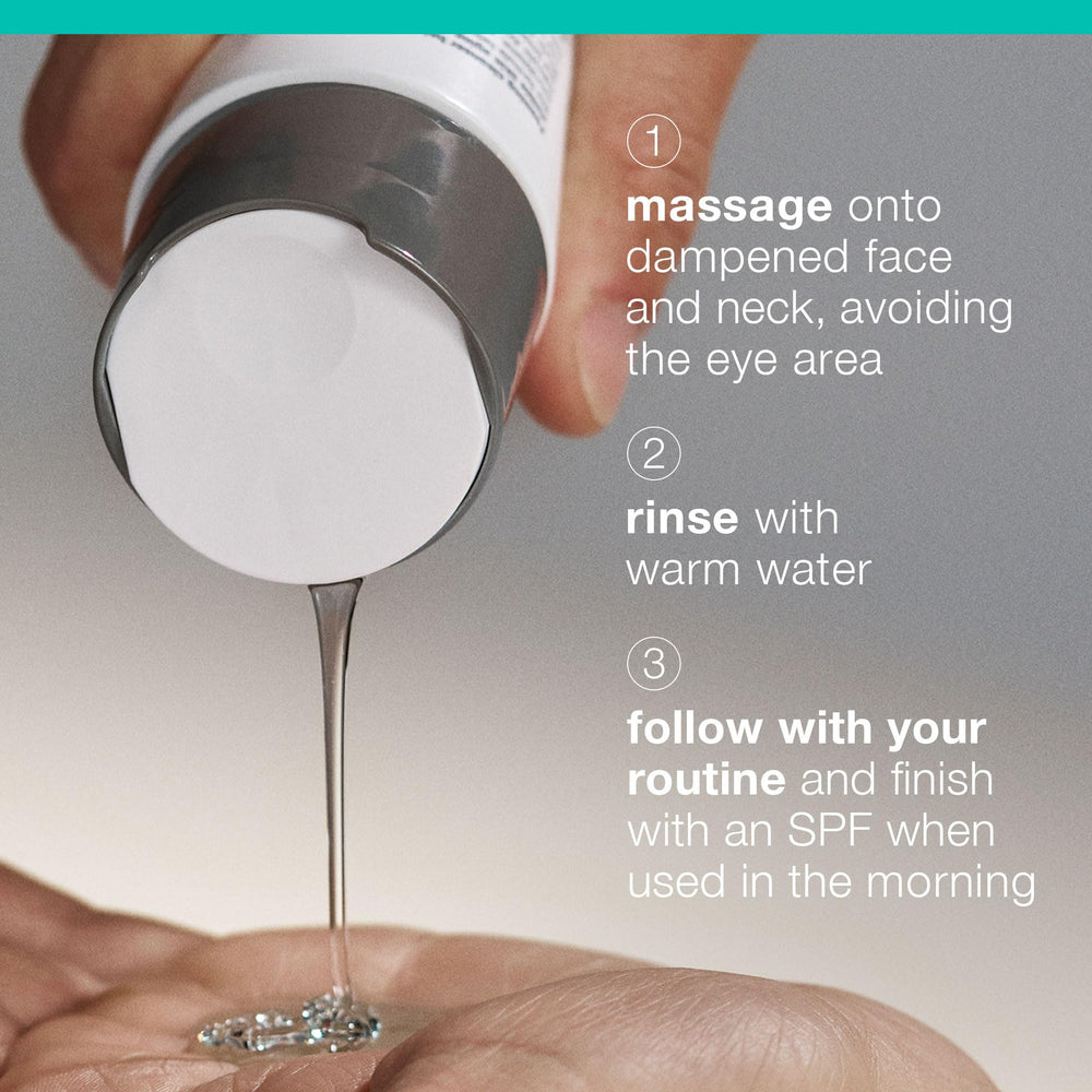 Dermalogica Clearing Skin Wash with tea tree oil illustration showing soothing botanicals.