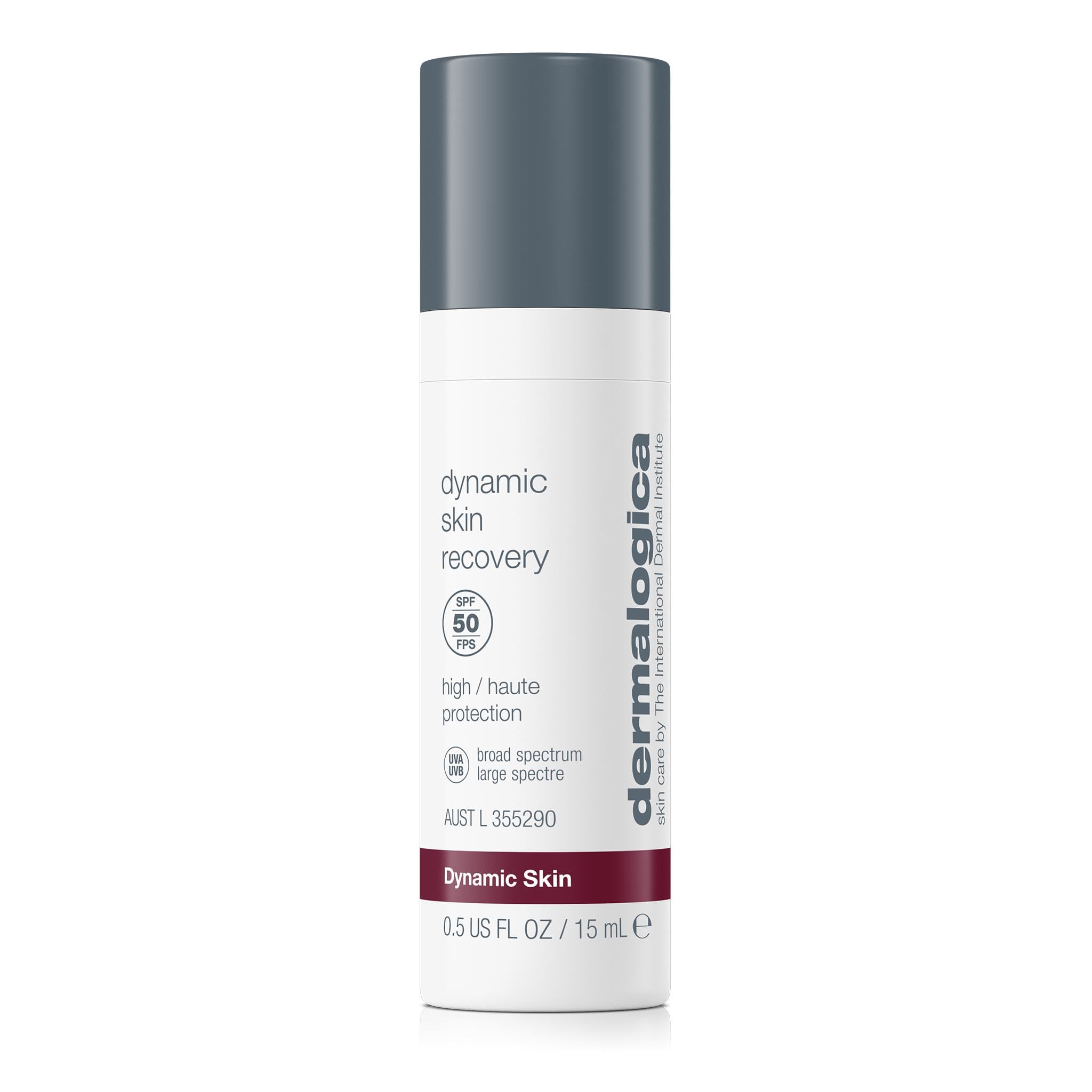 Dermalogica Dynamic Skin Recovery SPF50 bottle closed, daily sun protection for aging skin