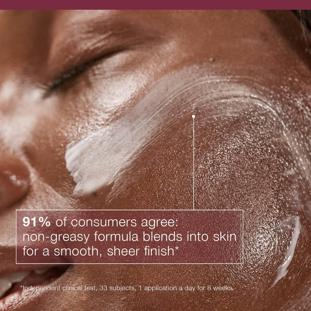 Dermalogica Dynamic Skin Recovery SPF50 on-skin closeup shows lightweight non-greasy feel