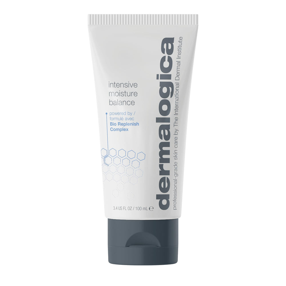 Dermalogica Intensive Moisture Balance jar closeup—rich hydration for dry skin.