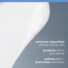 Dermalogica Intensive Moisture Cleanser texture close-up shows creamy lather and gentle cleansing.