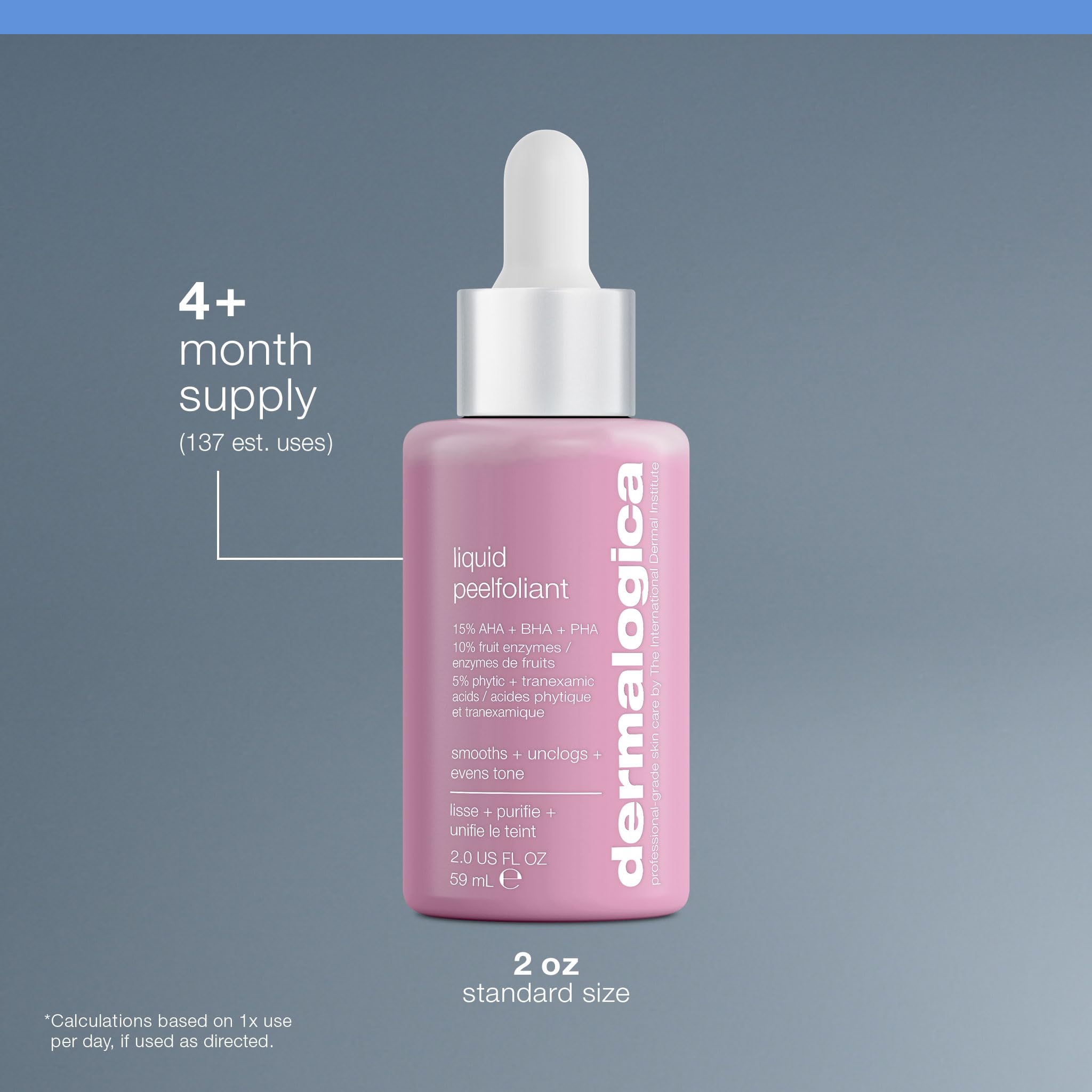 Dermalogica Liquid Peelfoliant texture close-up reveals smooth liquid peel
