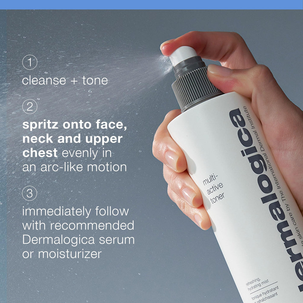 Dermalogica Multi-Active Toner aromatics with lavender and botanicals for soothing calm.