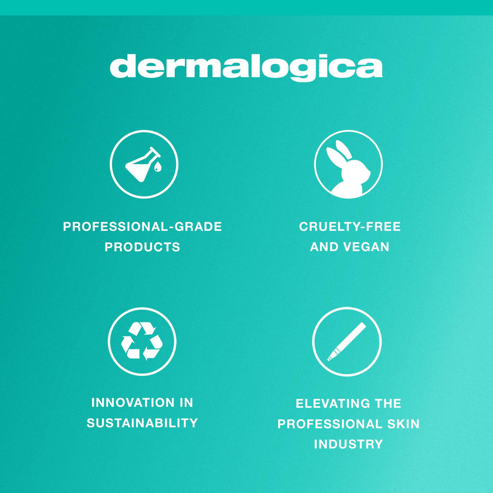 Dermalogica night and day routine setup with kit on vanity