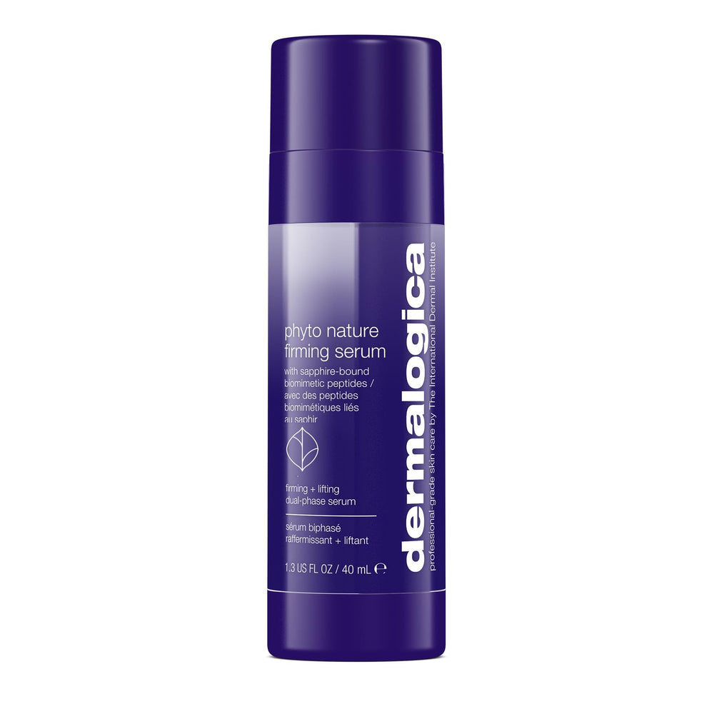 Dermalogica Phyto-Nature Firming Serum bottle-pump suggests refreshing application and hydration.